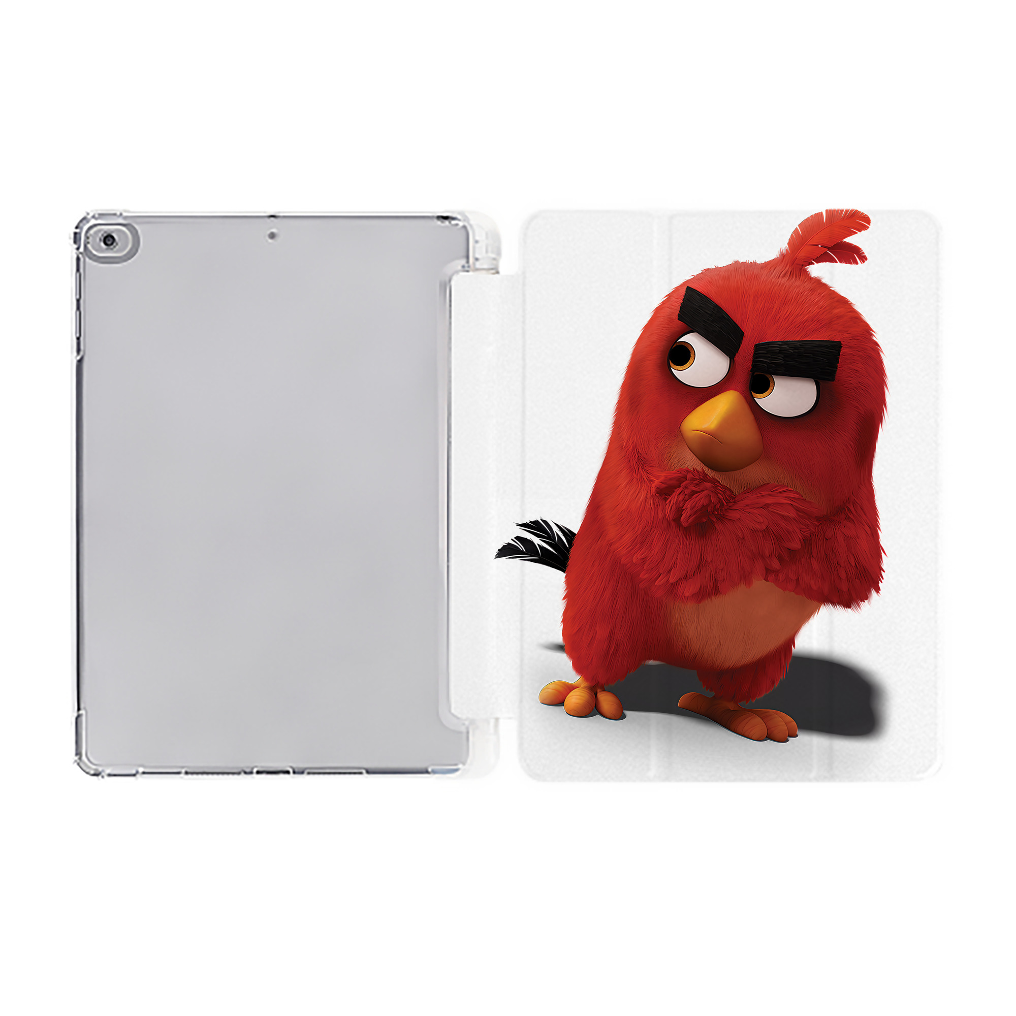 （画像用） Angry Birds アングリーバード IPad ケース ペン収納付き 三つ折りスタンド PUレザー×シリコン 対応機種9.5/10.5/10.9インチ